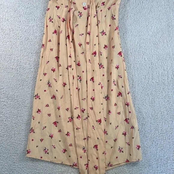 Rouje Paris Womens Midi Plunge Neck Dress Yellow Floral Size 34 US 2 Summer Lux - Picture 6 of 12